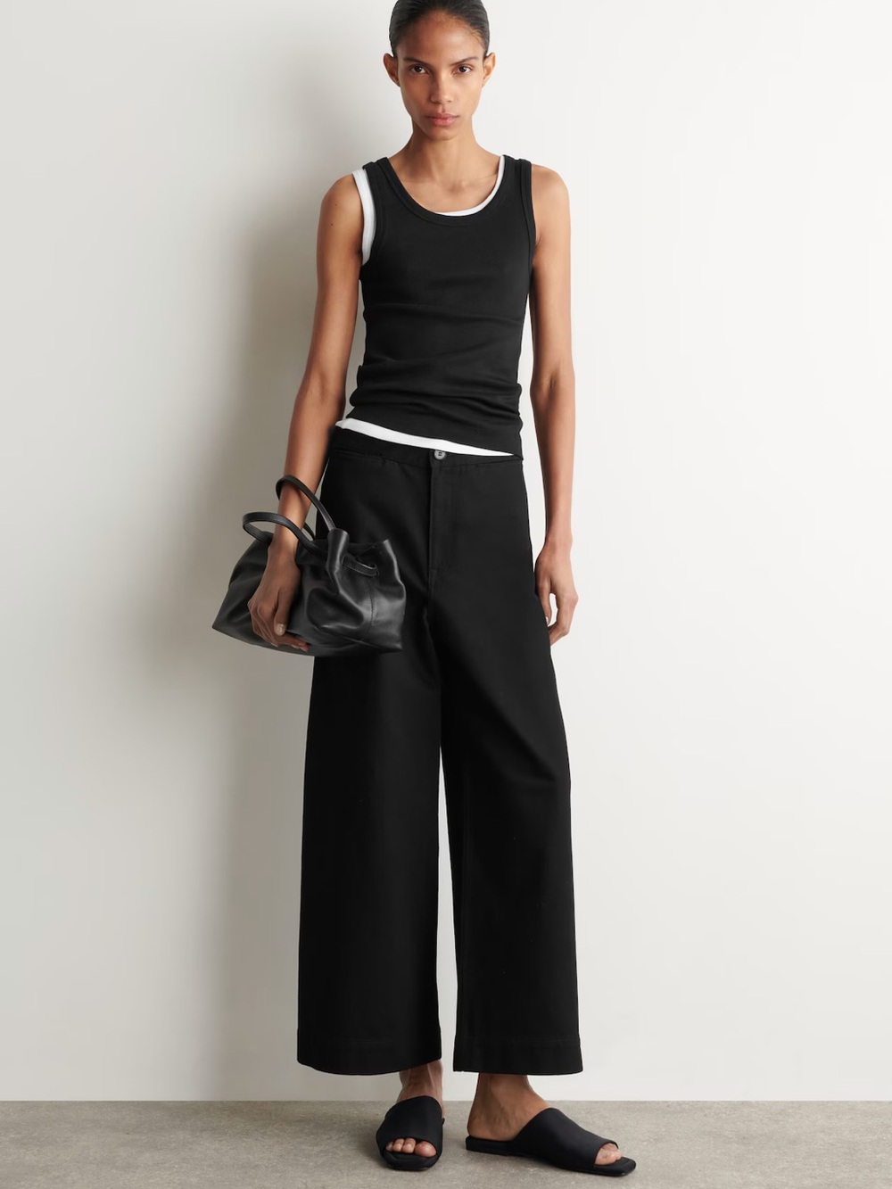 COS Cropped Wide-Leg Denim Pants